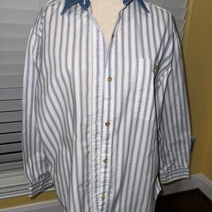 Vintage Pennylane Woman’s Blue and White Striped Shirt